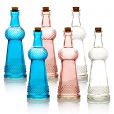 6pc Savannah Vintage Glass Bottles Decorative Colorful Wedding Flower Vases 764823848767  283036001328